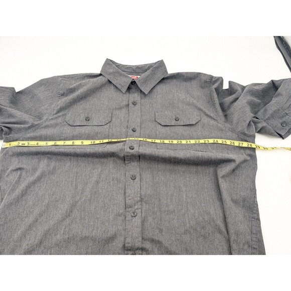 Wrangler Heavy Cotton Long Sleeve Logo Button Up Shirt Gray Mens Size 3XL - Picture 3 of 6